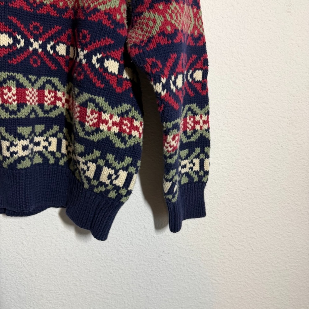 Vintage Gap Sweater Womens Large Multicolor Fair Isle Geometric Tight Knit 90s - Picture 7 of 9